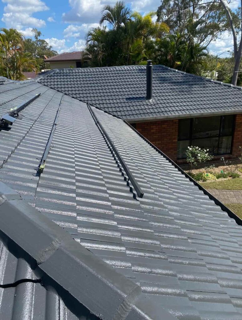 Freshly painted roof after a complete roof restoration